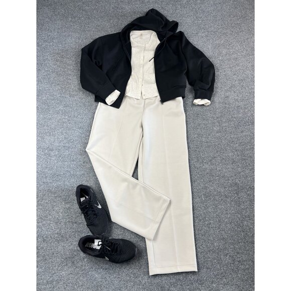 Uniqlo Beige XL Straight-Leg Pants With Pleated Front & Elastic Waist - Picture 8 of 8